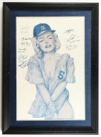 Yankees Alumni "Marilyn Monroe" Custom Framed Lithograph Signed By (9) with Yogi Berra, David Cone, Don Larsen, Don Mattingly (JSA) at PristineAuction.com