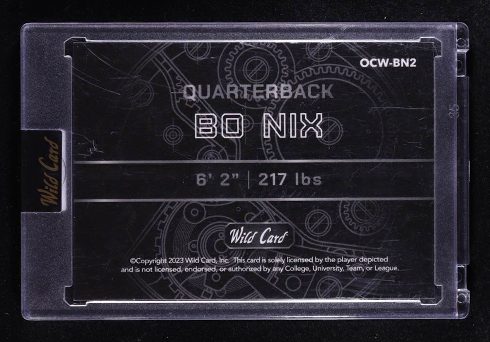 Bo Nix 2023 Wild Card QB1 On The Clock Green #OCWBN2 #4/10 RC at PristineAuction.com Bo Nix 2023 Wild Card QB1 On The Clock Green #OCWBN2 #4/10 RC at PristineAuction.com