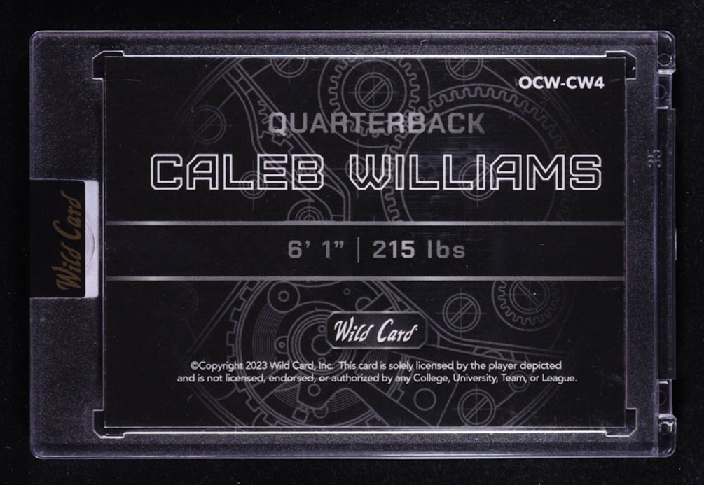 Caleb Williams 2023 Wild Card QB1 On the Clock White Sparkle #OCWCW4 RC #7/15 at PristineAuction.com Caleb Williams 2023 Wild Card QB1 On the Clock White Sparkle #OCWCW4 RC #7/15 at PristineAuction.com
