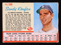 Sandy Koufax 1962 Post #109 Red Lines at PristineAuction.com