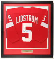 Nicklas Lidstrom Signed Custom Framed Jersey Display (JSA) at PristineAuction.com