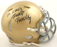 Rudy Ruettiger Signed Notre Dame Fighting Irish Speed Mini Helmet Inscribed "Go Irish" (Beckett) at PristineAuction.com