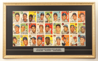 1954 Vintage Topps Baseball Uncut Sheet of (27) Trading Cards Custom Framed Display at PristineAuction.com