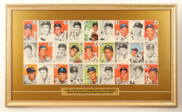 1954 Vintage Topps Baseball Uncut Yankess Team Sheet of (27) Trading Cards Custom Framed Display at PristineAuction.com