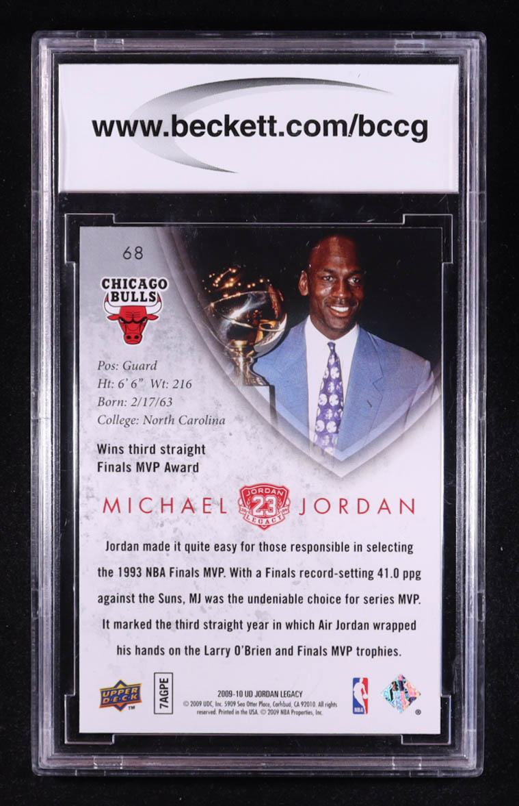Michael Jordan 2009-10 Upper Deck Michael Jordan Legacy Collection Gold #68 (BCCG 10) at PristineAuction.com Michael Jordan 2009-10 Upper Deck Michael Jordan Legacy Collection Gold #68 (BCCG 10) at PristineAuction.com