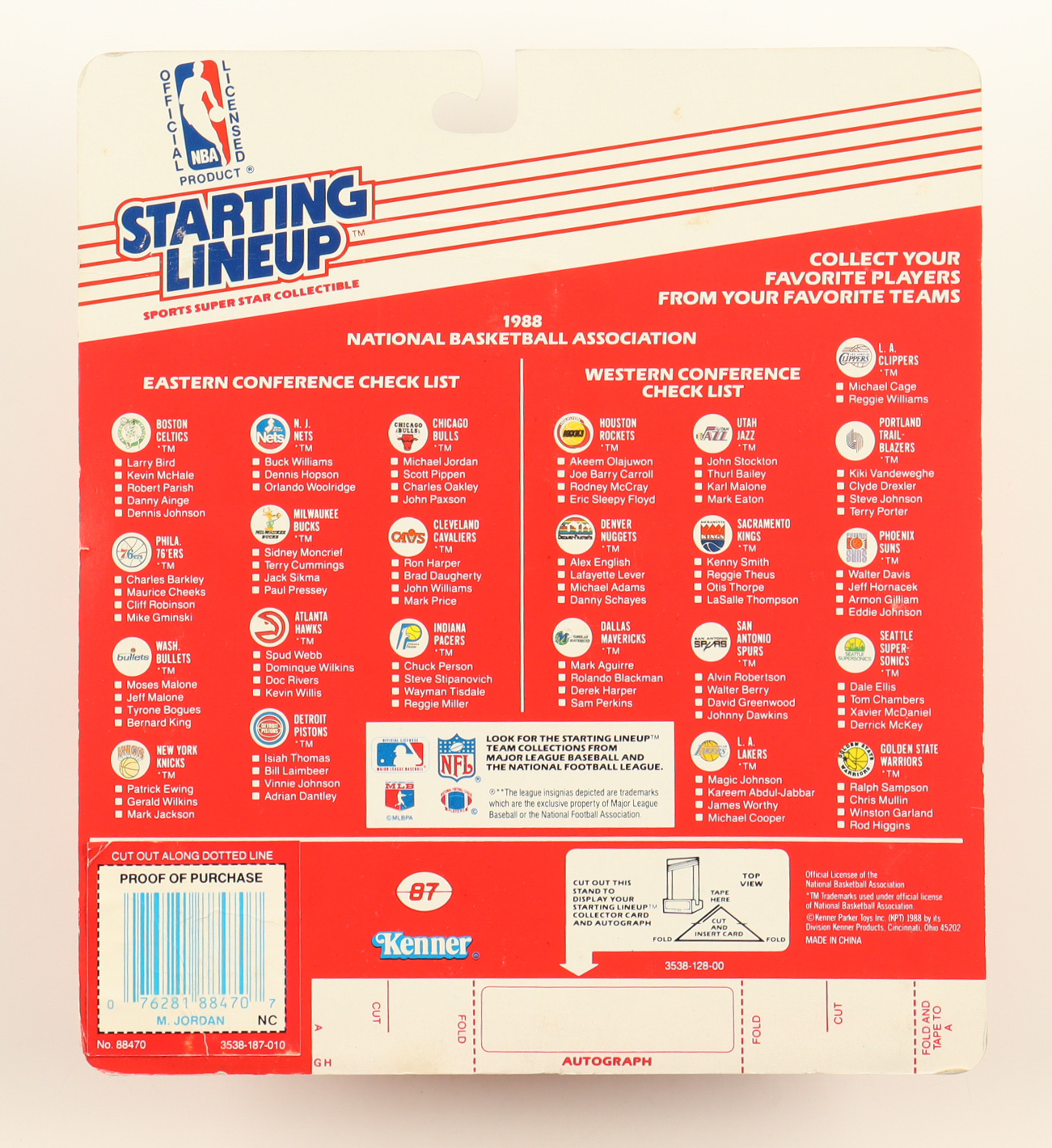 Michael Jordan 1988 Kenner Staring Lineup Sports Super Star Collectible Action Figure with 1988 Kenner Starting Lineup Cards #40 at PristineAuction.com Michael Jordan 1988 Kenner Staring Lineup Sports Super Star Collectible Action Figure with 1988 Kenner Starting Lineup Cards #40 at PristineAuction.com