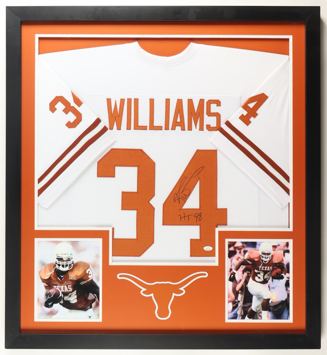 Ricky Williams Signed Custom Framed Jersey Display Inscribed "HT 98" (JSA) at PristineAuction.com Ricky Williams Signed Custom Framed Jersey Display Inscribed "HT 98" (JSA) at PristineAuction.com