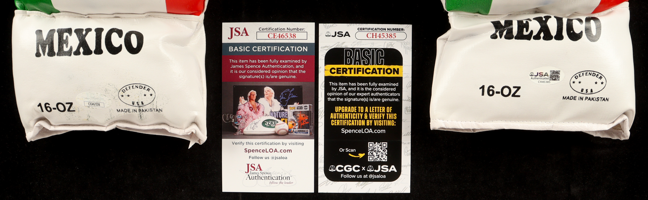 Julio Cesar Chavez, Marco Barrera & Erik Morales Signed Mexico Boxing Glove Set of (2) (JSA) at PristineAuction.com Julio Cesar Chavez, Marco Barrera & Erik Morales Signed Mexico Boxing Glove Set of (2) (JSA) at PristineAuction.com