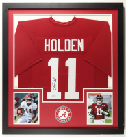 Traeshon Holden Signed Custom Framed Jersey Display (PSA) at PristineAuction.com