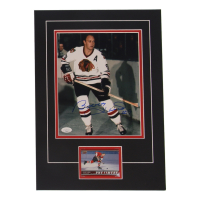 Bobby Hull Signed Blackhawks 12x17 Custom Matted Photo Display with Trading Card (JSA) at PristineAuction.com
