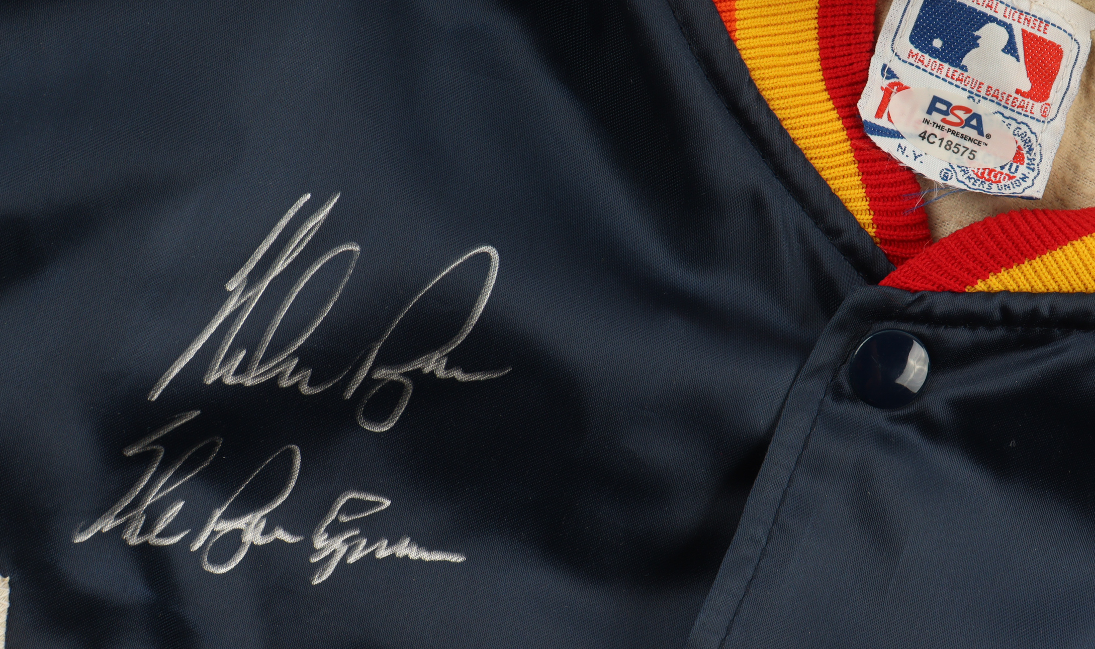 Nolan Ryan Signed Vintage Astros Jacket Inscribed "The Ryan Express" (PSA) at PristineAuction.com Nolan Ryan Signed Vintage Astros Jacket Inscribed "The Ryan Express" (PSA) at PristineAuction.com