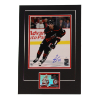 Seth Jarvis Signed Hurricanes 12x17 Custom Matted Photo Display with Trading Card (JSA) at PristineAuction.com