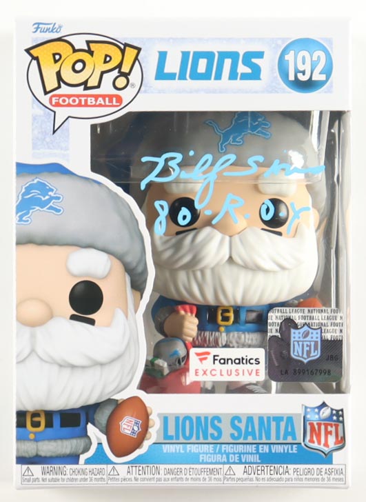 Billy Sims Signed "Lions" #192 Lions Santa Funko Pop! Vinyl Figure Inscribed "80 - R.O.Y" (Schwartz) at PristineAuction.com Billy Sims Signed "Lions" #192 Lions Santa Funko Pop! Vinyl Figure Inscribed "80 - R.O.Y" (Schwartz) at PristineAuction.com
