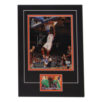 Amare Stoudemire Signed Knicks 12x17 Custom Matted Photo Display with Trading Card (JSA) at PristineAuction.com