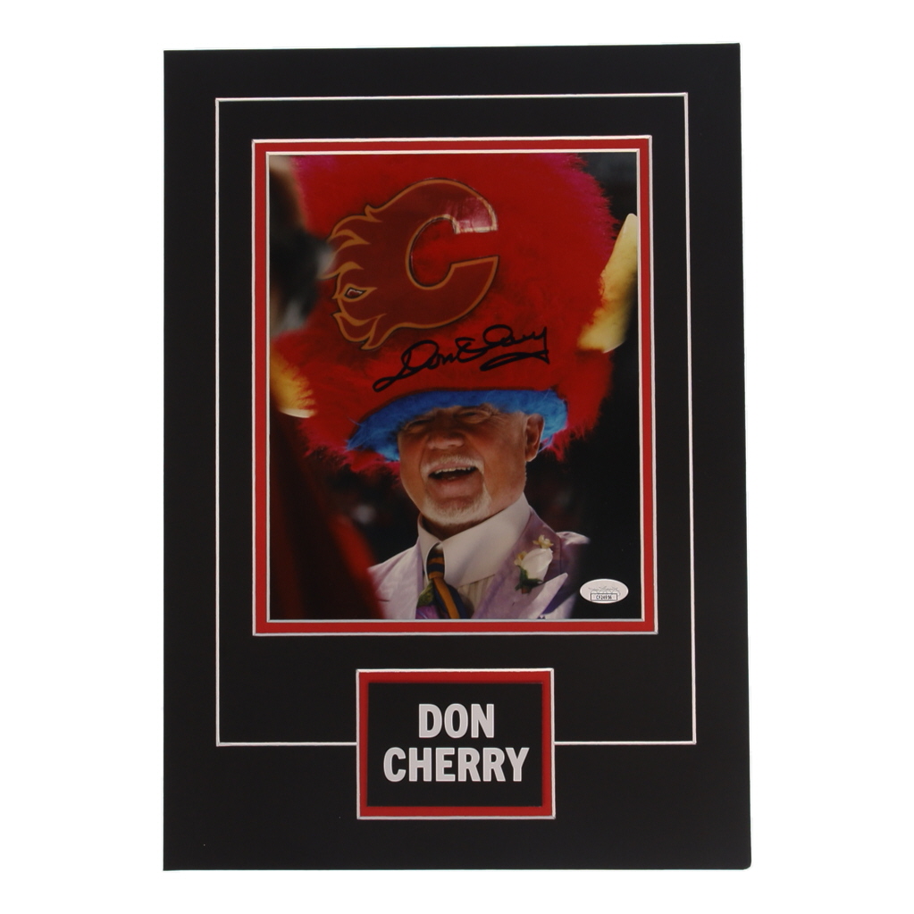 Don Cherry Signed Flames 12x17 Custom Matted Photo Display with Trading Card (JSA) at PristineAuction.com Don Cherry Signed Flames 12x17 Custom Matted Photo Display with Trading Card (JSA) at PristineAuction.com