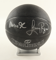Larry Bird & Magic Johnson Signed NBA Basketball with Display Stand (PSA) at PristineAuction.com