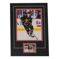 Mikael Backlund Signed Flames 12x17 Custom Matted Photo Display with Trading Card (JSA) at PristineAuction.com