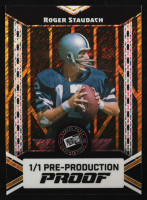 Roger Staubach Press Pass Pre-Production Proof Gold Shimmer #NNO #1/1 at PristineAuction.com