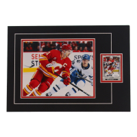 Mikael Backlund Signed Flames 12x17 Custom Matted Photo Display with Trading Card (JSA) at PristineAuction.com