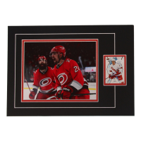 Seth Jarvis Signed Hurricanes 12x17 Custom Matted Photo Display with Trading Card (JSA) at PristineAuction.com