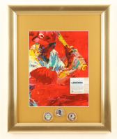 LeRoy Neiman "Charlie Hustle" Custom Framed Pete Rose Art Print with Set of (3) Merrick Mint Coins at PristineAuction.com