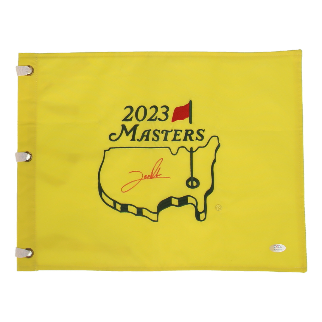 Jon Rahm Signed 2023 Masters Tournament Golf Pin Flag (PSA) at PristineAuction.com Jon Rahm Signed 2023 Masters Tournament Golf Pin Flag (PSA) at PristineAuction.com
