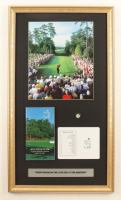 "Tiger Woods Tees Off on the 18th Tee at The Masters" with 2001 On-Site Spectator Booklet, 2001 Masters Pin, and official Augusta National Scorecard at PristineAuction.com