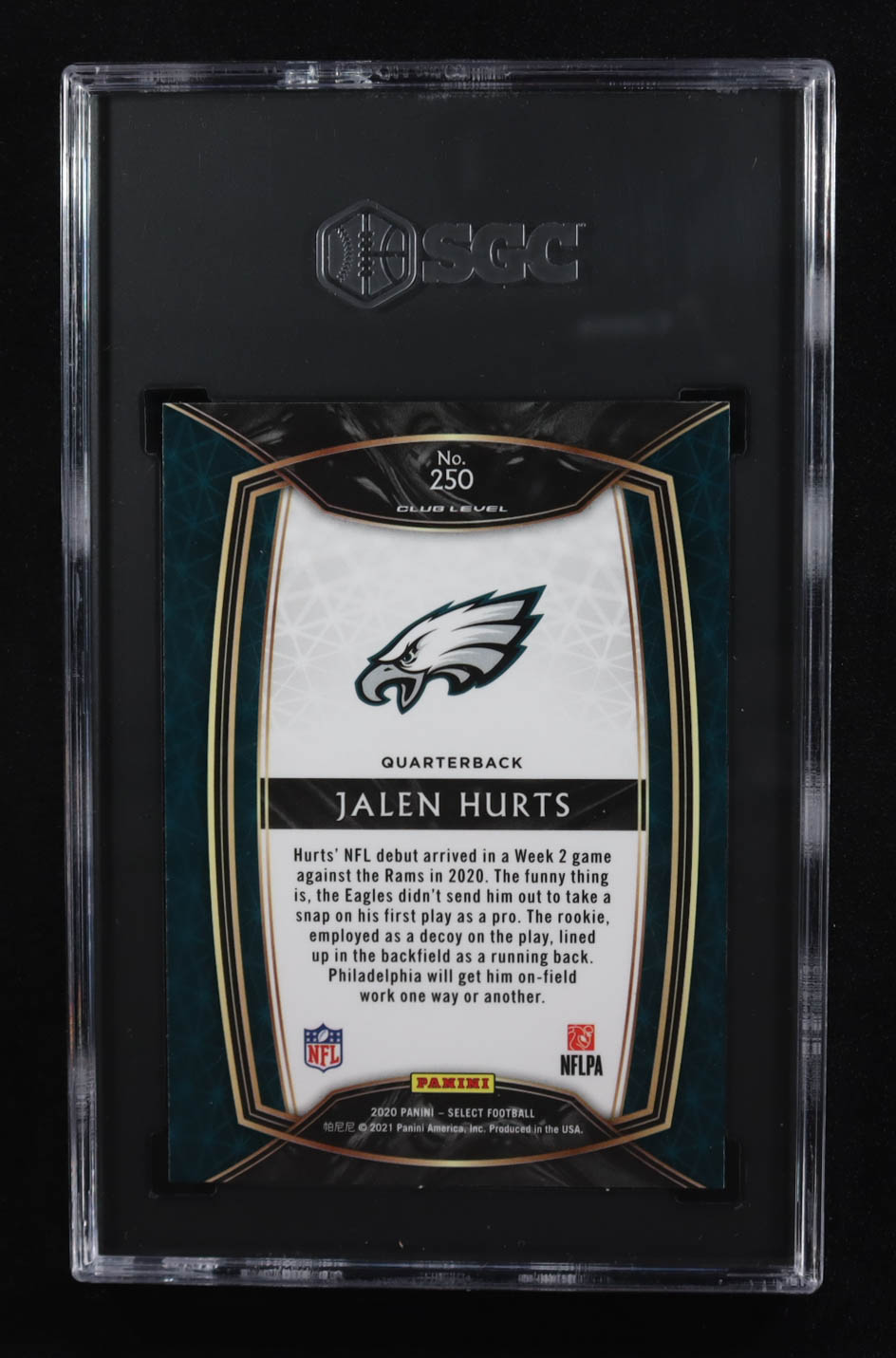 Jalen Hurts 2020 Select #250 RC (SGC 9.5) at PristineAuction.com Jalen Hurts 2020 Select #250 RC (SGC 9.5) at PristineAuction.com