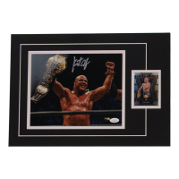 Kurt Angle Signed 12x17 Custom Matted Photo Display with Trading Card (JSA) at PristineAuction.com