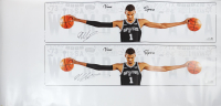 Victor Wembanyama Twice-Signed Spurs "Wingspan" 54x126 Uncut Poster (Fanatics) at PristineAuction.com