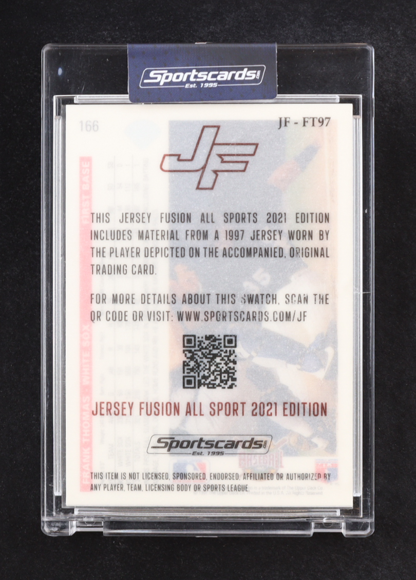 Frank Thomas 2021 Sportscards.com Jersey Fusion Game-Used Swatch #FT97 at PristineAuction.com Frank Thomas 2021 Sportscards.com Jersey Fusion Game-Used Swatch #FT97 at PristineAuction.com