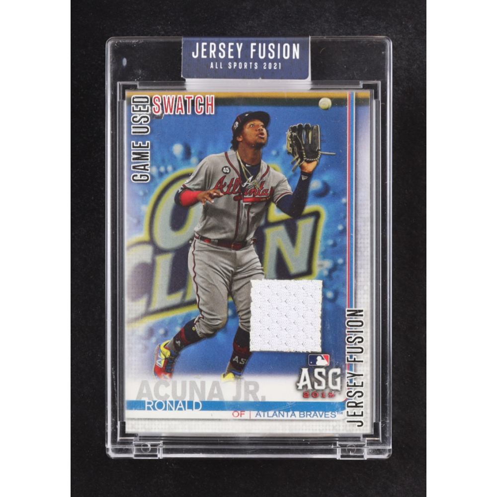 Ronald Acuna Jr. 2021 Sportscards.com Jersey Fusion Game-Used Swatch #RA17 at PristineAuction.com