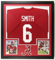 DeVonta Smith Signed Custom Framed Jersey Display (JSA) at PristineAuction.com