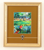 "Tiger Woods" by Leroy Neiman Custom Framed Art Print Display with Mini PGA Championship Trophy at PristineAuction.com