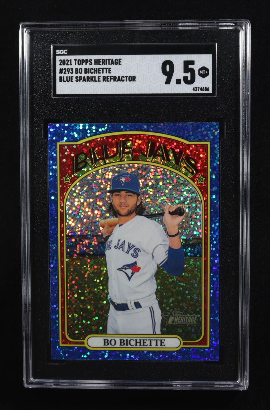 Bo Bichette 2021 Topps Heritage Blue Sparkle #293 (SGC 9.5) at PristineAuction.com Bo Bichette 2021 Topps Heritage Blue Sparkle #293 (SGC 9.5) at PristineAuction.com