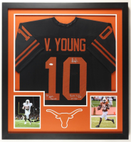 Vince Young Signed Custom Framed Jersey Display Inscribed "05 Nat'l Champs" & "9,215 Total Yards 81 Td's" (JSA) at PristineAuction.com