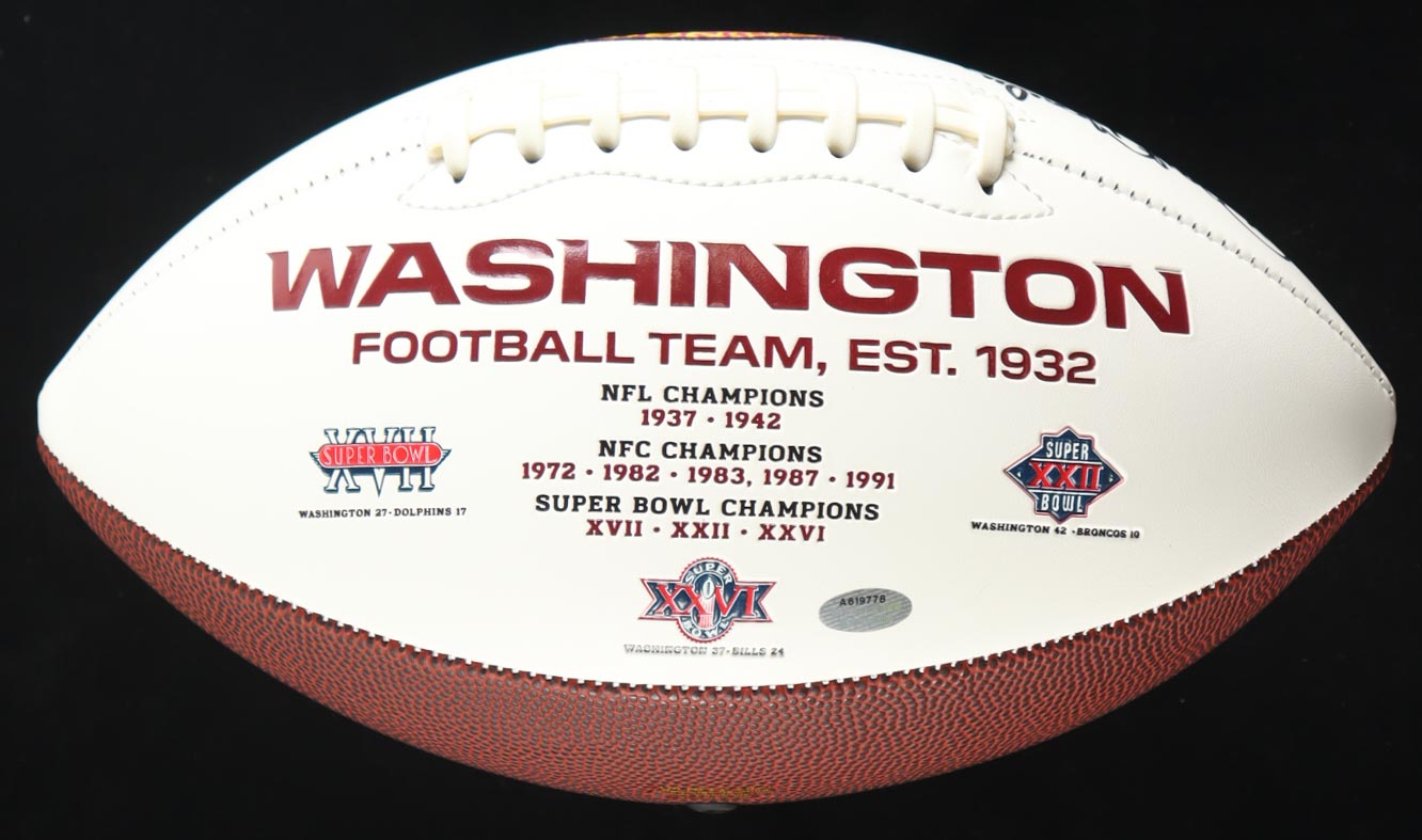 Mark Moseley Signed Washington Logo Football Inscribed "MVP 82" (Schwartz) at PristineAuction.com Mark Moseley Signed Washington Logo Football Inscribed "MVP 82" (Schwartz) at PristineAuction.com