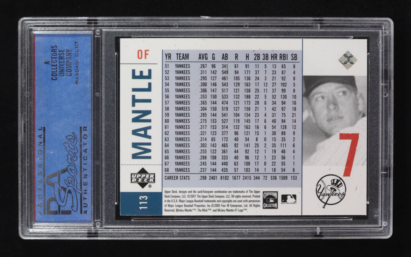 Mickey Mantle 2001 Upper Deck Legends of NY #113 (PSA 8) at PristineAuction.com Mickey Mantle 2001 Upper Deck Legends of NY #113 (PSA 8) at PristineAuction.com