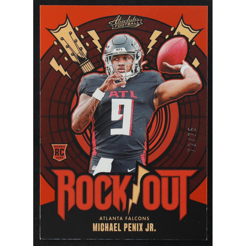 Michael Penix Jr. 2024 Absolute Rock Out Spectrum Orange #15 RC #72/75 at PristineAuction.com
