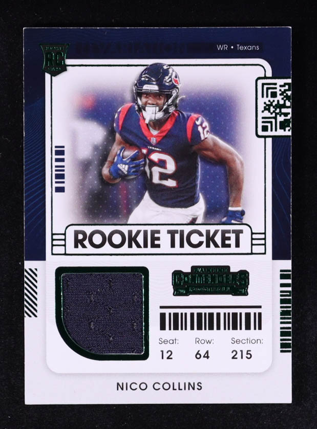 Nico Collins 2021 Panini Contenders Rookie Ticket Swatches Variation #27 RC at PristineAuction.com Nico Collins 2021 Panini Contenders Rookie Ticket Swatches Variation #27 RC at PristineAuction.com