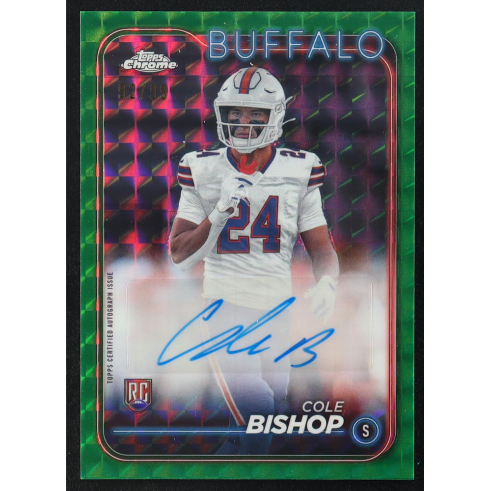 Cole Bishop 2024 Topps Chrome Rookie Autographs Green Geometric Refractors #RACBI RC #92/99 at PristineAuction.com