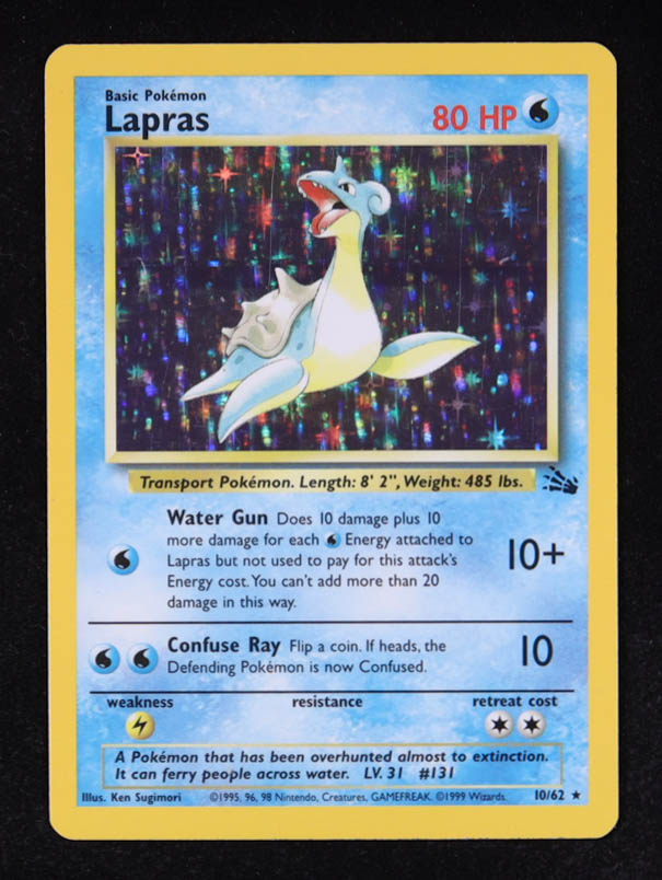 Lapras 1999 Pokemon Fossil Unlimited #10 at PristineAuction.com Lapras 1999 Pokemon Fossil Unlimited #10 at PristineAuction.com