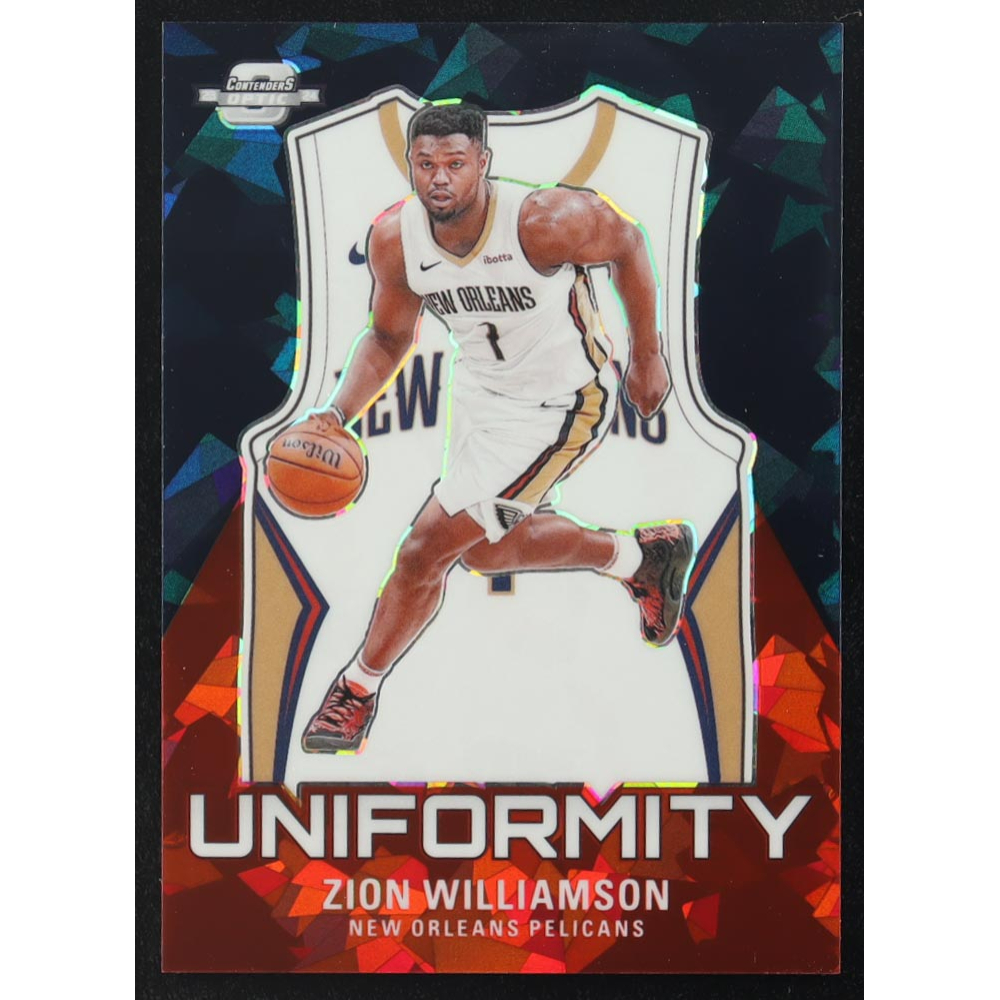 Zion Williamson 2023-24 Panini Contenders Optic Uniformity Red Cracked Ice #29 #143/175 at PristineAuction.com