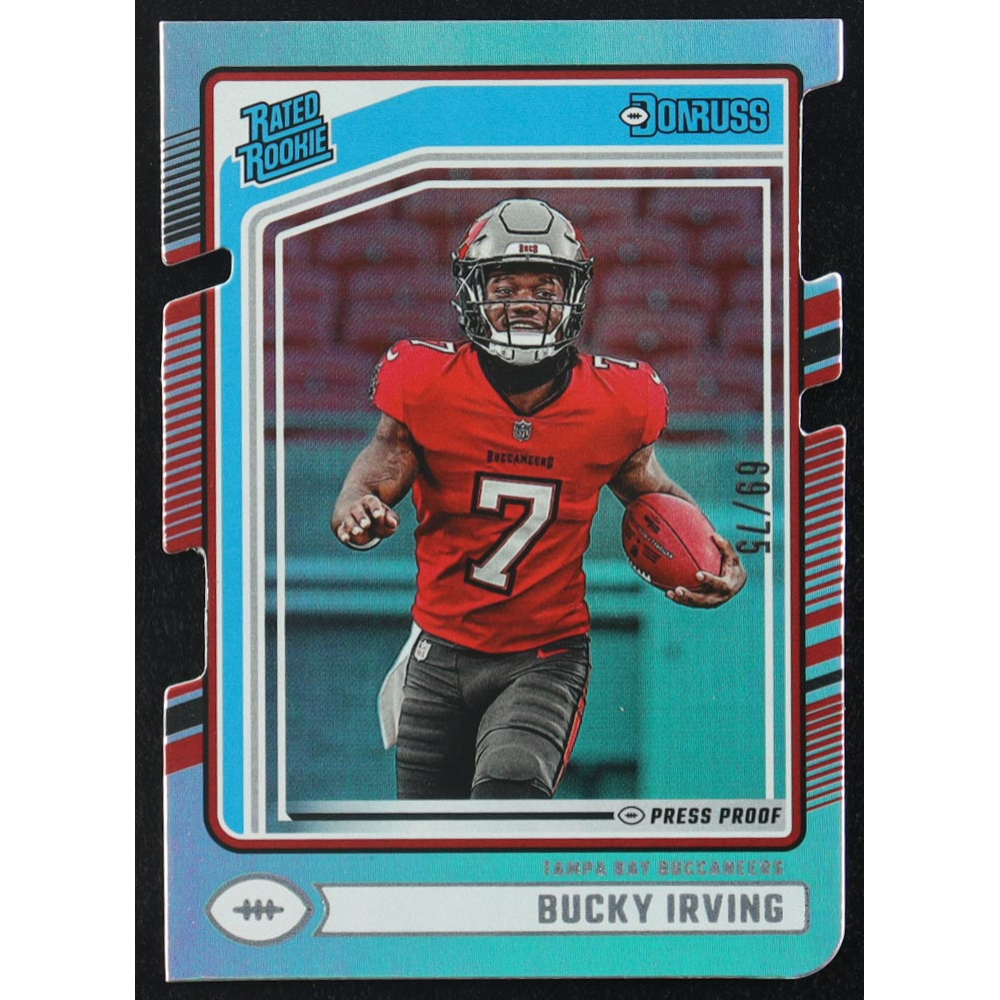 Bucky Irving 2024 Donruss Press Proof Silver Die Cut RR #301 RC #69/75 at PristineAuction.com
