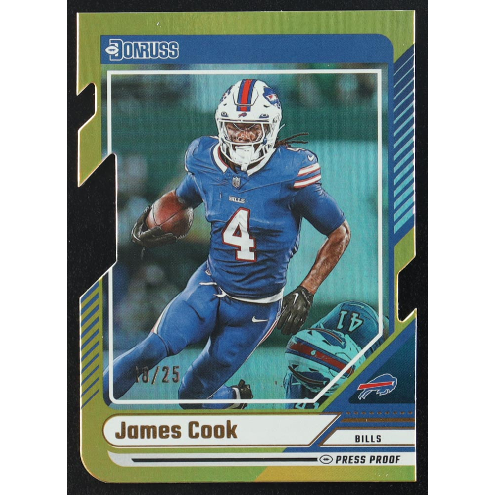 James Cook 2024 Donruss Press Proof Gold Die Cut #105 #18/25 at PristineAuction.com