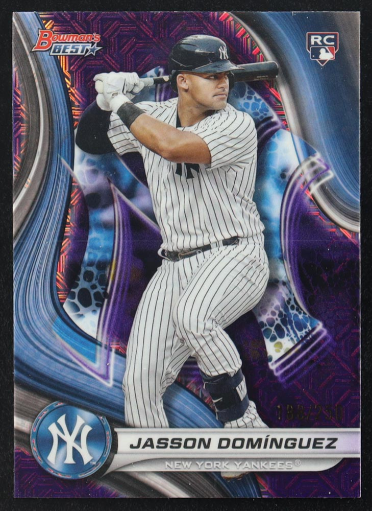 Jasson Dominguez 2024 Bowman's Best Purple Mojo Refractors #44 RC #188/250