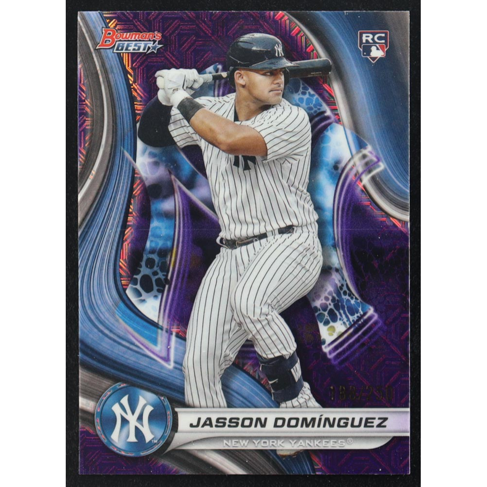 Jasson Dominguez 2024 Bowman's Best Purple Mojo Refractors #44 RC #188/250 at PristineAuction.com