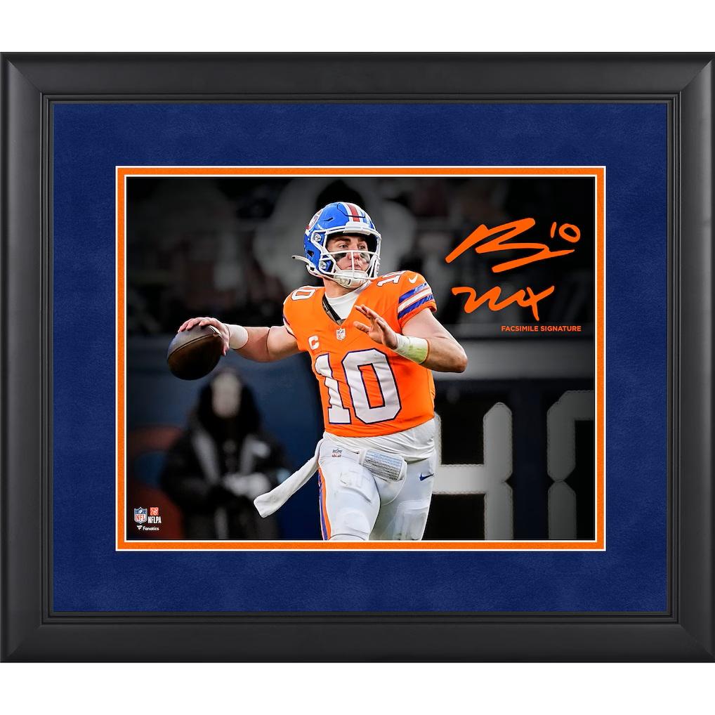 Bo Nix Broncos Custom Framed Spotlight Photo at PristineAuction.com Bo Nix Broncos Custom Framed Spotlight Photo at PristineAuction.com