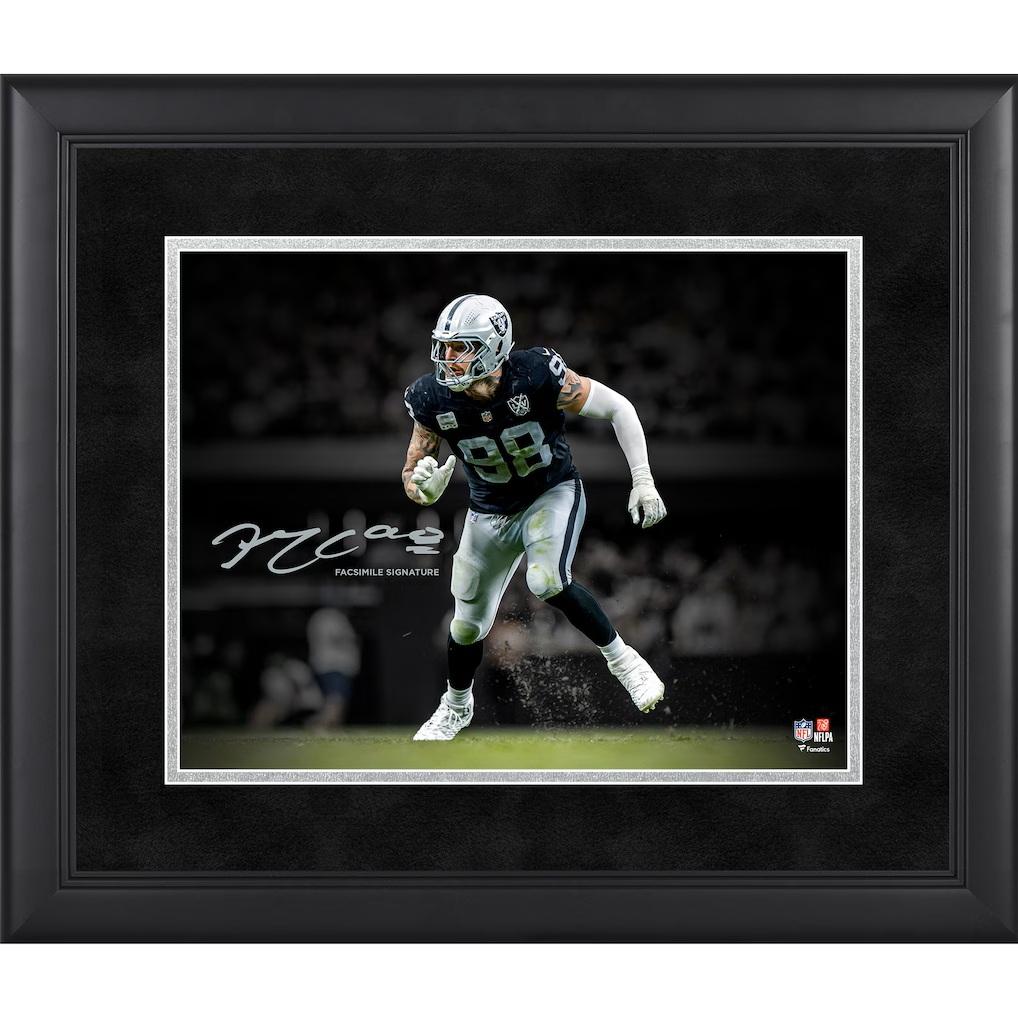 Maxx Crosby Raiders Custom Framed Spotlight Photo at PristineAuction.com Maxx Crosby Raiders Custom Framed Spotlight Photo at PristineAuction.com