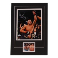 Rafael Dos Anjos Signed 12x17 Custom Matted Photo Display with Trading Card (Fanatics) at PristineAuction.com